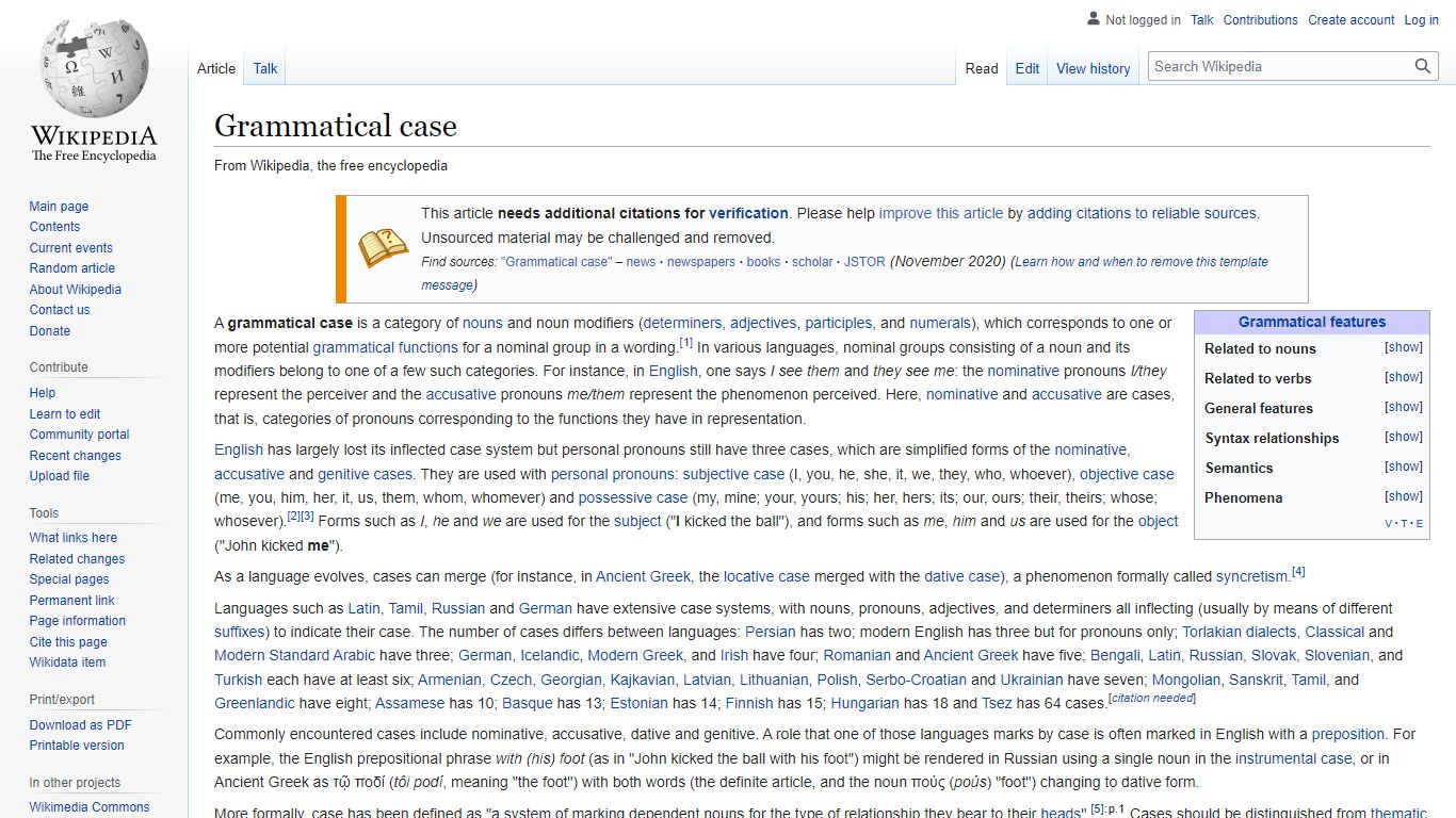 Grammatical case - Wikipedia